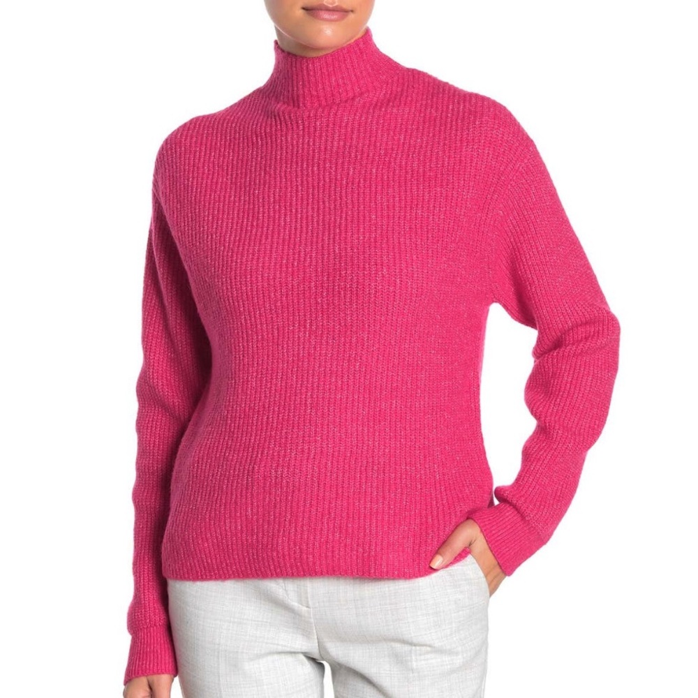 NWOT Free Press Pink Cozy Mock Neck Sweater - XS